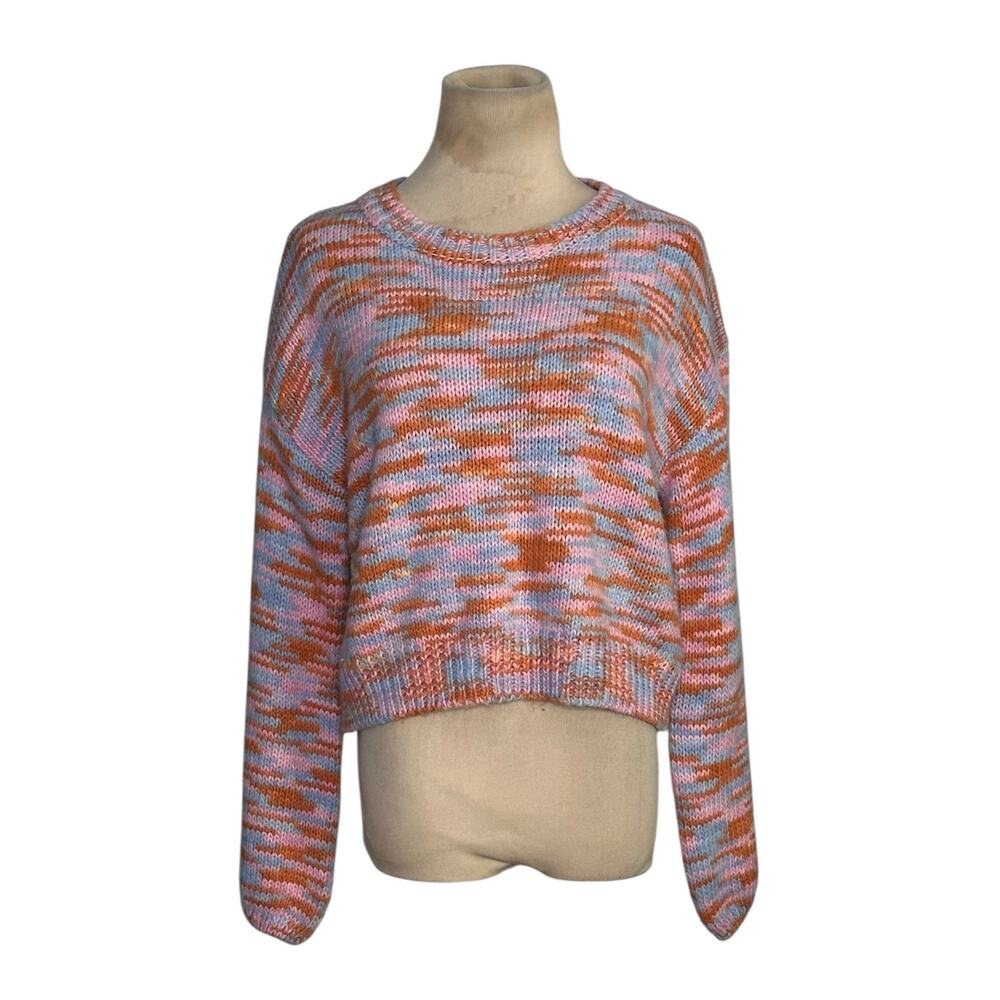 Shein pink blue orange stripes sweater size Small